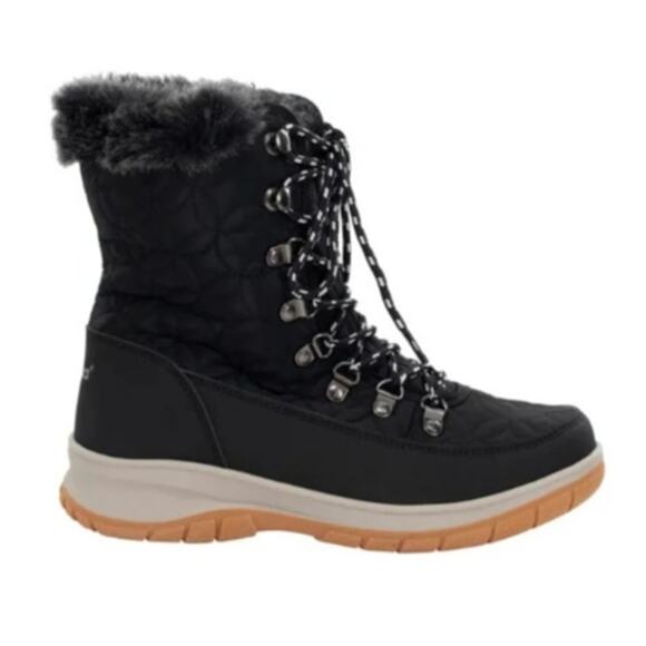 NWT Chooka women's belltown mid faux fur boot , Black -size 6 - Picture 2 of 4